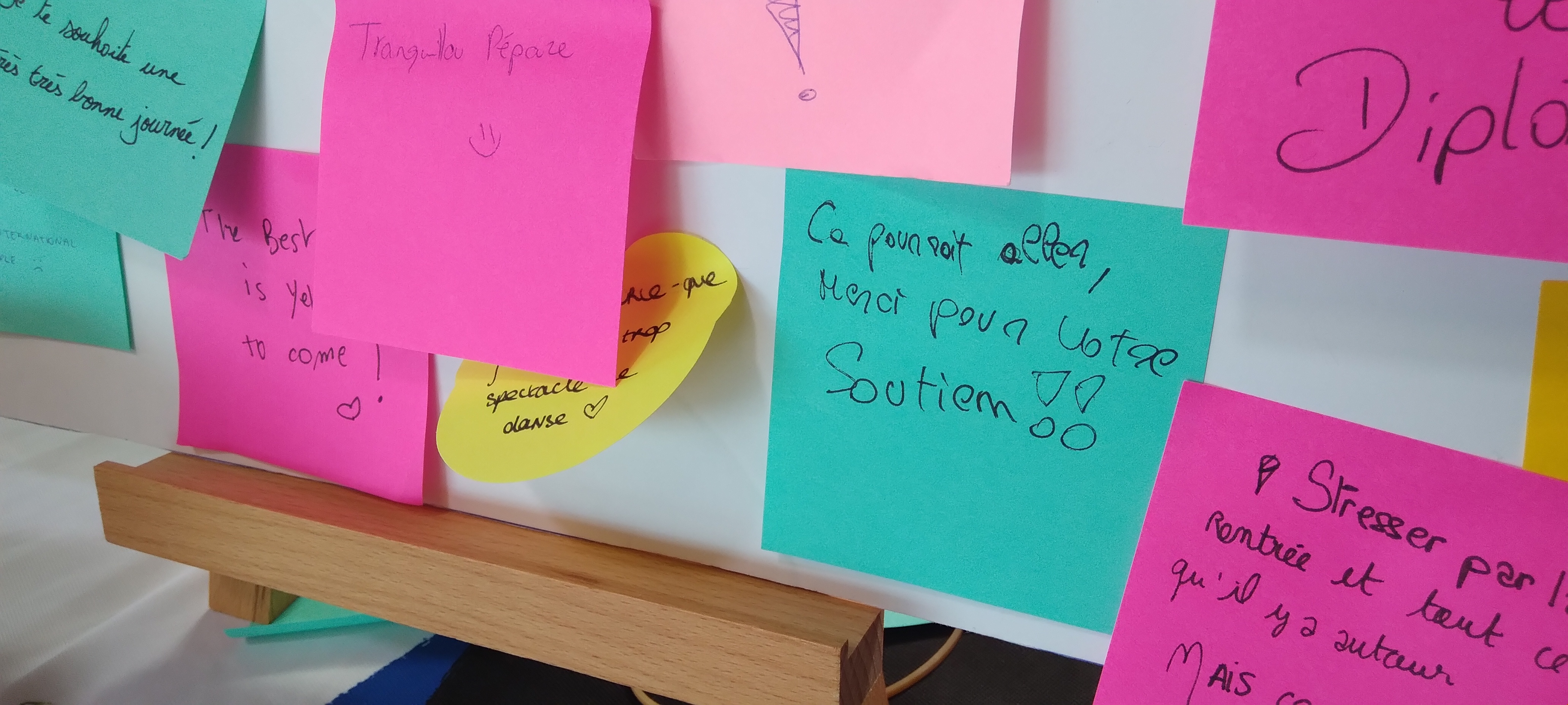 Post-it d'un étudiant sur l'activité " Comment ça va, vraiment ? "