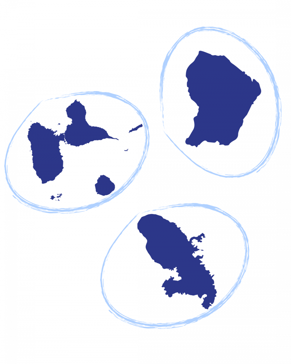 Guyane, Martinique et Guadeloupe