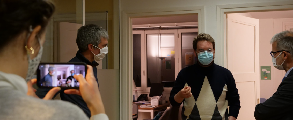 Visite de représentants du CESE dans les locaux de Nightline France, 12 janvier 2021.