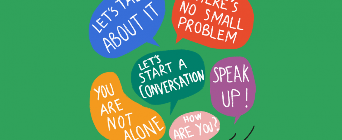 Concersation bubbles "let's talk about it"