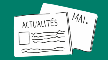 illustration d'un journal indiquant "actualités" et "mai"