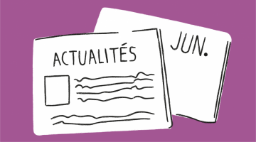 illustration d'un journal indiquant "actualités" et "juin"